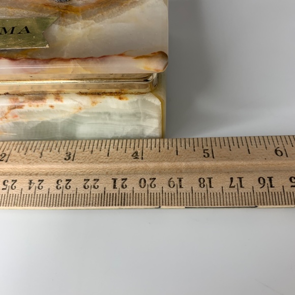 Alabaster Marble Brass Rome Romulus Trinket Jewelry Box - Picture 6 of 8